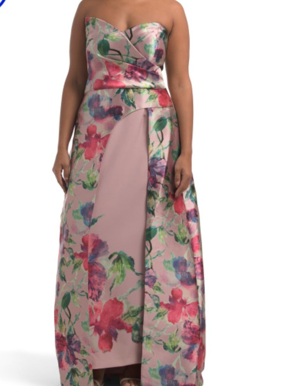KAY UNGER Marilyn Floral Mikado Walk Through Gown
